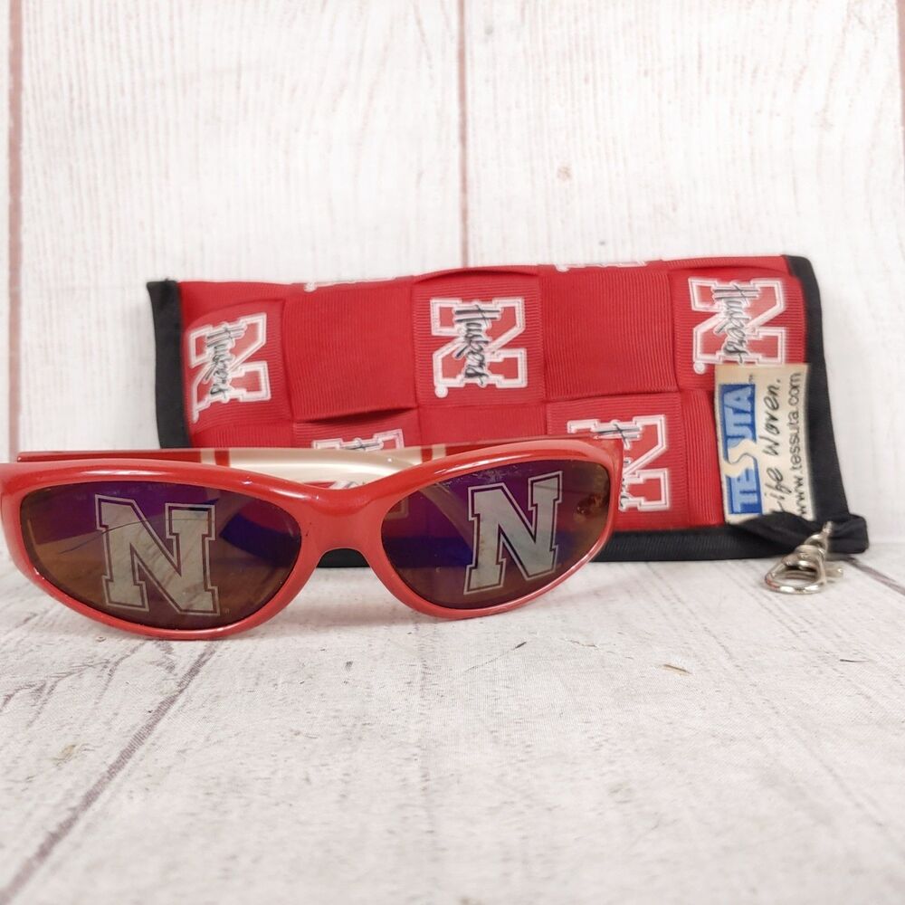 SCRATCHED - Jax NEBRASKA Cornhuskers Sunglasses - RED Made in Italy COLLEGE
